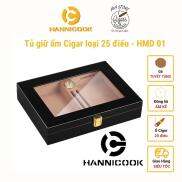 Hộp ủ Cigar - Tủ bảo quản Xì Gà 25 điếu - Gỗ Tuyết Tùng
