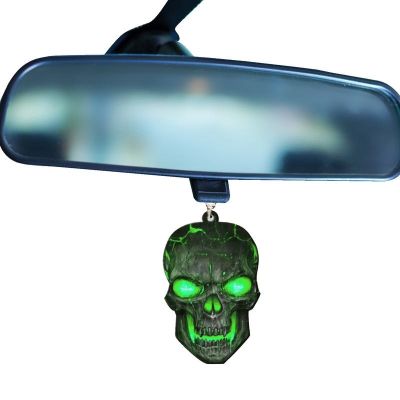 【jw】℗☢  Esqueleto cabeça carro pendurado ornamento pingente de para espelhos retrovisores auto decorativo espelho charme acessórios