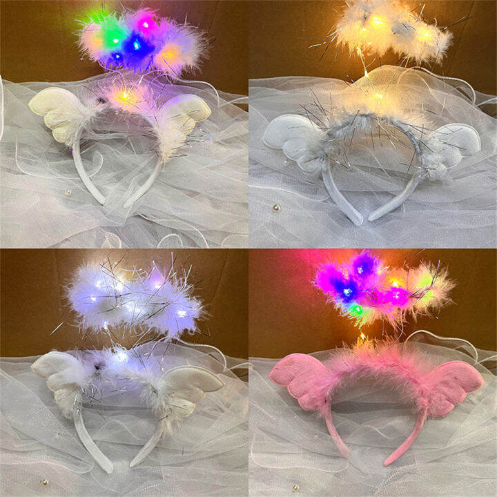 anime-cosplay-hair-accessory-feather-glowing-headpiece-fairy-hair-hoop-glowing-headband-angel-wings-headband