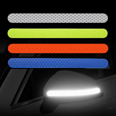 2pcs Reflective Strips Car Rearview Mirror Anti-collision Warning Stickers Universal Car Body Exterior Reflector Decals Tape