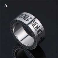 Jewelry Titanium Steel Retro Letter Ring Chrome Cool Hearts Rings in US Size 5-11