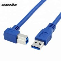 USB 3.0ชนิด A เพื่อพิมพ์ B สายเคเบิลตัวผู้เป็นตัวผู้มุมขวาสายเคเบิลสำหรับแท่นวางมือถือภายนอกฮาร์ดไดรเวอร์เครื่องพิมพ์สแกนเนอร์