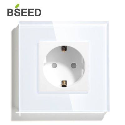 【NEW Popular89】ปลั๊ก MvavaStandardWallPower BSEED พร้อมแผงกระจกสะท้อนแสงสีเทาดำ86mm16A 110V-250V