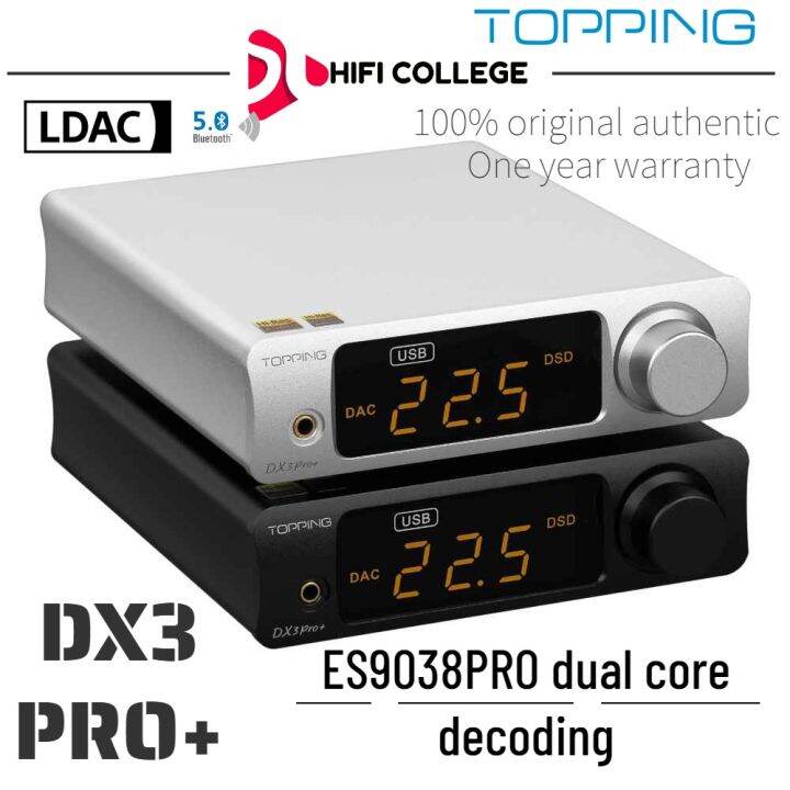 TOPPING DX3 PRO+ DAC Headphone Amplifier ES9038Q2M Decoder Bluetooth 5. ...