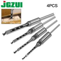 4PCS HSS Twist Drill Bits Square Auger Mortising Chisel Drill Set Square Hole Woodworking Drill เครื่องมือ ชุด ชุดเลื่อยขยาย