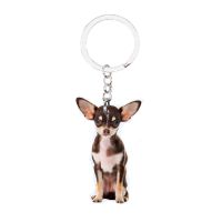 【YF】☫✐  Chihuahua Chains 2D Kawaii Dog Charms Llaveros for Xmas Idea Plat Keychain