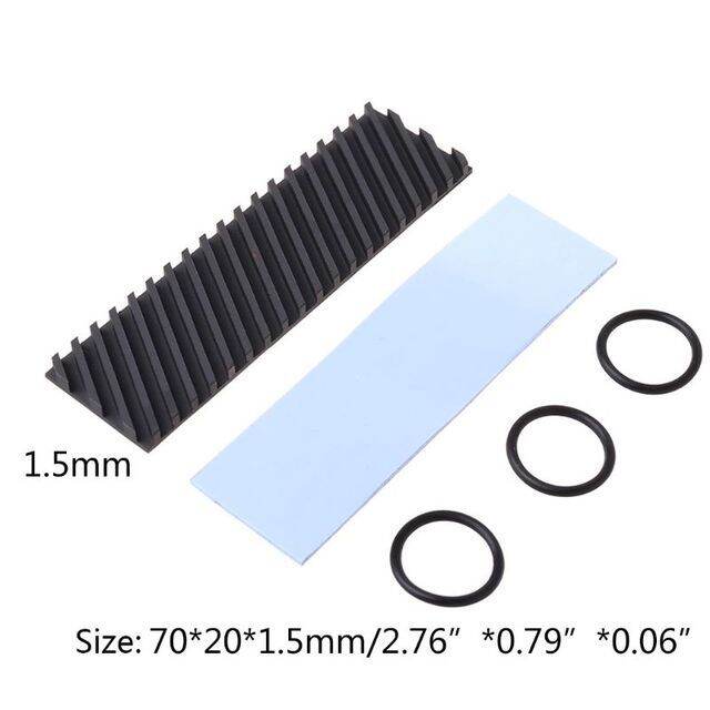 Dissipatore In Alluminio Con Thermal Pad Per SSD M.2 NGFF 2280 - Kit Di Raffreddamento Nero