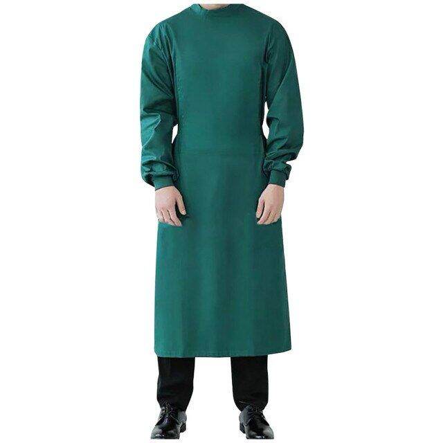 100 Cotton Dentist Workwear Reusable Gown for Men Blue Robes Lazada