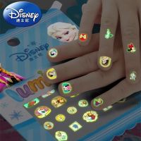 ♣✌ Disney Princess Luminous Nail Stickers Frozen Sophia Minnie Mouse Wiinie the Pooh Glow In Dark Nail Stickers Girl Gift