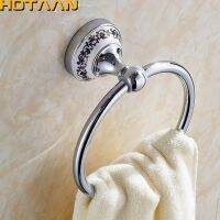 Vintage Style Bathroom Towel Ring Wall Mount Holder Towel Rack Chrome Plate Stainless Steel Bathroom Accessories With Ceramic