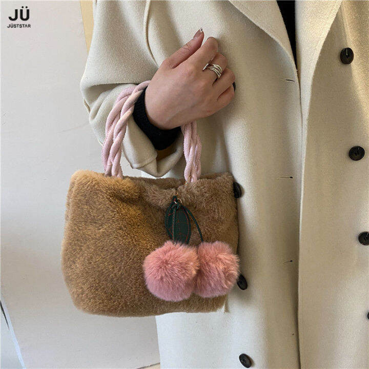 Just Star handbag Plush small bag New Fashionable Plush Cute Crossbody ...