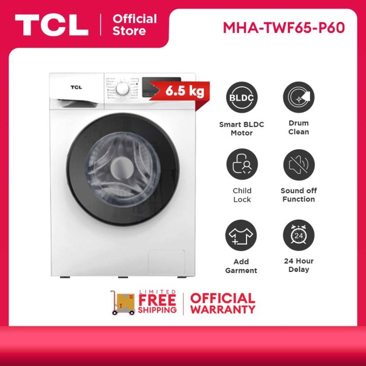 TCL 6.5KG Front Load Inverter Washing Machine - TWF65-P60 (HydroActive ...