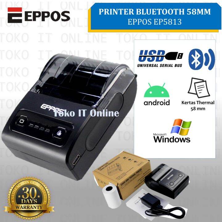 Printer Thermal Eppos Ep Portable Bluetooth Mini Mm Eppos Ep