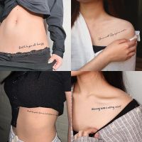 6895 [พร้อมส่ง] TATTOO 15 DAYS 1ชุด ได้ 6 คำอักษรเท่ๆ กันน้ำได้ ไม่ลอก แทททูสติ๊กเกอร์ ลายมินิมอล รอยสักชั่วคราว