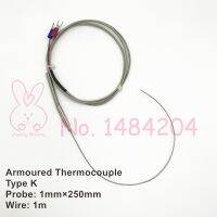 【Big-promotion】 Emaan Stationery 1 Type K Armoured Thermocouple ขนาด1มม. * 250มม. SUS310S โพรบแบบงอได้สูงสุด800C โลหะสายแบบป้องกันการรบกวนเครื่องตรวจจับอุณหภูมิสูง1ม.