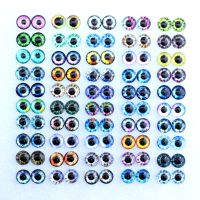 6mm 8mm 10mm 12mm  Mixed Eyes Round Pattern Glass Cabochons Flatback Photo Making Accessories 100pcs 50 Pairs