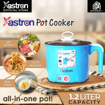 Astron QUICKPOT 1.8L Blue Multipurpose electric cooker, 450W, dry heat  protection, safe to touch, nonstick teflon coated surface