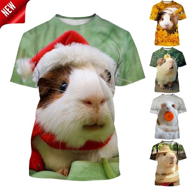 2023-new-casual-short-sleeved-t-shirt-cute-3d-printed-guinea-pig-fashionable-for-both-men-and-women-unisex
