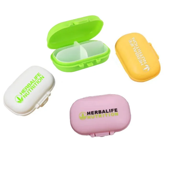 Herbalife Small Portable Pill Case Four Grid Compartment Travel Tablet