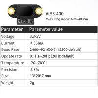 Wituart เซ็นเซอร์วัดระยะเลเซอร์ VL53-400 (4-400ซม.) โมดูลระยะเลเซอร์ VL53L0 (3-200ซม.) Ttl/iic 100Hz ข้อมูลส่งออก3.3-5V