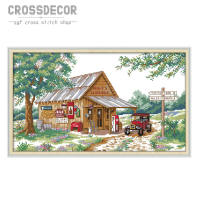 Cross Stitch New Design DMC Thread Materials And Landscape Pattern Embroidery Complete Kit Handmade Art for Home DecorRoadside Gas Station