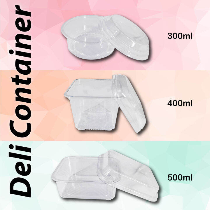 10pcs / 25pcs Clear Plastic Deli Containers with Lids. Clear Plastic