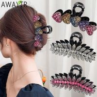 【YF】◐  Leaves Rhinestone Hair Claw Hairpin Heart-Shape Crab Barrettes Fashion Accessories Jewelry