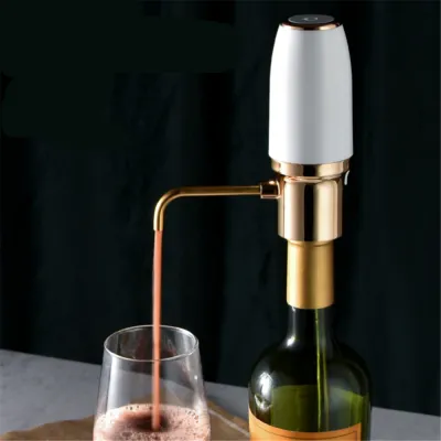USB Charging Electric Wine Decanter Portable Smart Auto Wine Pump Pourer Dispenser Wine Tools Stainless Steel Wine Aerator Bar