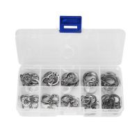 100Pcs M8-M18 304 Stainless Steel Internal External Retaining Circlips C-clip Washers Snap Retaining Ring Circlip Assortment Kit Coil Springs