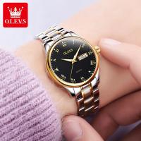 OLEVS Watch Women Original Jam Tangan Perempuan Wanita Waterproof Stainless Steel Casual Calendar Luminous Quartz og Watch For Women