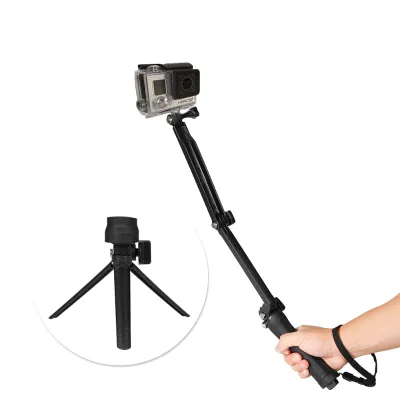 Go Pro ขาตั้งกล้องมือจับ3ทาง,ขาตั้งกล้องแบบโมโนพ็อดไม้เซลฟี่สำหรับ Gopro 11 10 9 8 7 6 5 4 3 2 1 SJ4000 SJ7 Yi 4K DJI OSMO กล้องแอคชั่นแคมเมรา