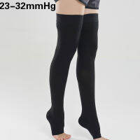 Women Compression Stockings with Silicone Band Compression Recovery Thigh Sleeve Support Hose 23-32 mmHg