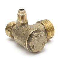 Male Thread 3 Way Metal Air Compressor Check Valve Gold Tone