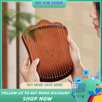 BO YIN 17 String Lyre Harp Portable Solid Beech Wood Harp String Musical Instrument with Tuning Wrench Picks for Beginners Kids Adults