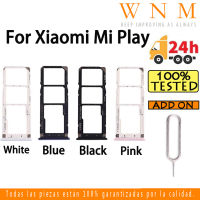 ถาดใส่ซิมการ์ดสำหรับ Xiaomi Mi Play ที่ใส่ซิมช่องเสียบบัตรเครื่องอ่านกระเป๋าเก็บบัตรช่อง SD ชิ้นส่วนอะไหล่อะแดปเตอร์