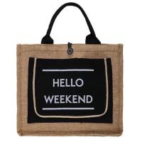 ️พร้อมส่ง มีแผ่นรอง️กระเป๋าผ้า กระเป๋าถือ Hello Weekend