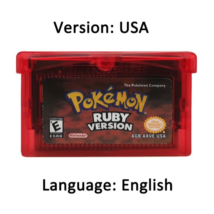 การ์ดเกม-pokemon-ชุดแซฟไฟร์มรกตภาษาอังกฤษ-ndsl-จีบีจีบีซี-gbm-gba-sp-การ์ดเกมตลับวิดีโอเฟิร์มทับทิม