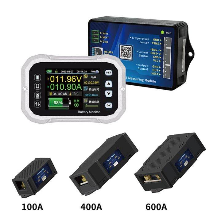 battery-monitor-bluetooth-dc-0-120v-100a-400a-600a-battery-tester-voltage-current-va-battery-coulomb-meter-capacity-indicator