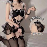 [Caged Bird] Maid cosplay skirt black sexy hollow lace uniform suit sweet and cute