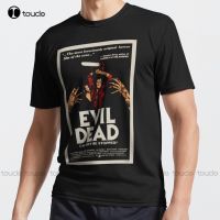 Evil Dead - Vintage Movie Poster Active Horror Dead Evil Dead Death Halloween T-Shirt White Shirts For Sexy Tee Shirts