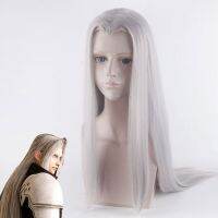 100Cm Silver Long Sephiroth Wigs Heat Resistance Fiber Mens Game Synthetic Hair Cosplay Costume Wigs