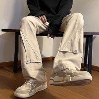 2023 Autumn New High Street Pants Men Y2k Streetwear Multi-Pocket Overalls Harajuku Loose Casual Trousers Straight Mopping Pants