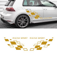 รถแข่ง Lattices สติกเกอร์สำหรับ Volkswagen-POLO Golf CC GTI-R LINE-R WRC-TSI Auto Body ด้านข้างประตู Decor ไวนิล Decal DIY สติกเกอร์