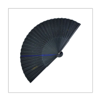 Classic Starry Silk Folding Fan,Chinese Japanese Fabric Bamboo Folding Dance Hand Fan