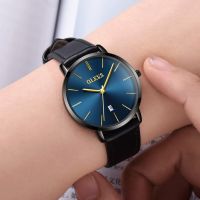 ✼✐✼ Olevs Jam Tangan Wanita Dewasa Wanita Murah Thin Womens Black Leather Watch Calendar Quartz Analog Ladies Original Watches Waterproof Ladies Casual Tali Kulit Hitam Arloji Cewek Tipis