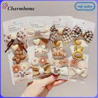 CHARMHOME 10ชิ้นกิ๊ฟหนีบผมโบว์หวานพิมพ์ลายดอกไม้อุปกรณ์ที่หนีบผม2023กิ๊บติดผมน่ารักฤดูหนาวฤดูใบไม้ร่วง