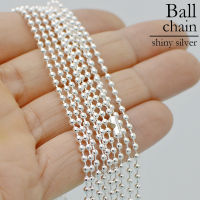 100 Pcs Silver Plated Ball Chain Necklaces 24 30 Inch 2.4mm Bead Necklace Chain Gold Bronze Copper metal for Jewelry Making