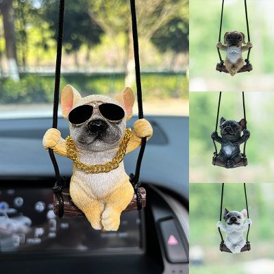 【jw】☒  Acessórios Casal Anime De Carro Resina Cão Balanço Bulldog Pingente Novo Presente Aniversário Espelho Retrovisor Ornamentos