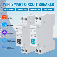 เบรกเกอร์อัจฉริยะ TUYA Wi-Fi 1P 63A เครื่องวัดกำลังไฟฟ้าเครื่องวัดพลังงานราง DIN ไฟบ้านไร้สายอัจฉริยะรีโมทคอนโทรลสวิตช์ป้องกันกระแสไฟฟ้า