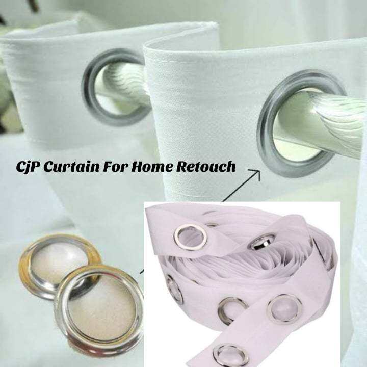 Curtain Grommet Tapes w/ Lock and Eyelet Rings (SILVER) SOLD Per 1 Yard